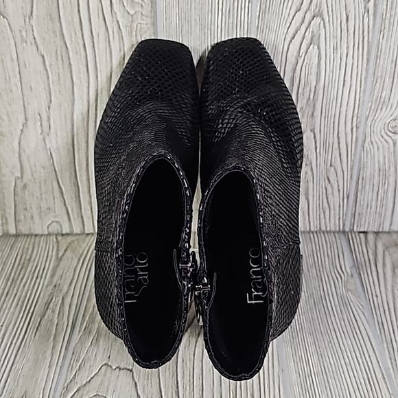 Franco Sarto Marquee Ankle Boot Snake Embossed Black Zip Up Womens Size 5.5 NEW - Picture 7 of 16